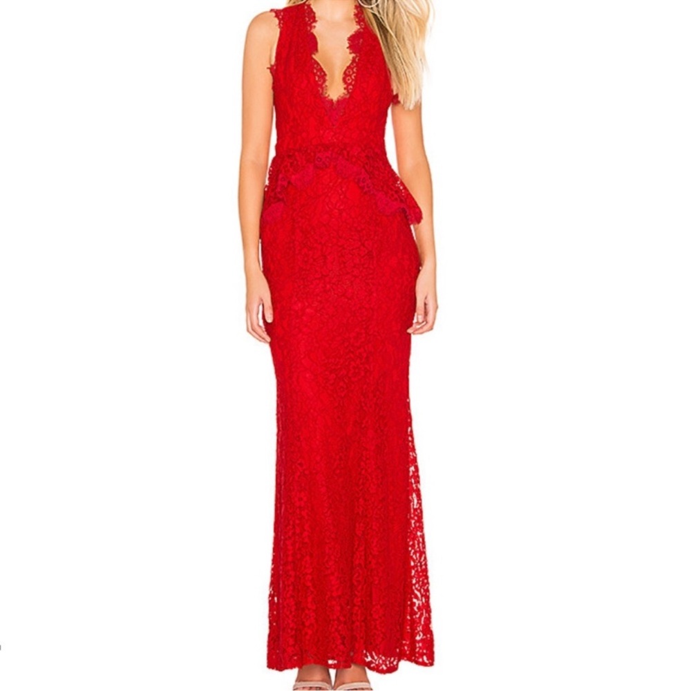 Revolve Majorelle Elizabeth Gown red Size XS 0/2 wedding engagement lace maxi